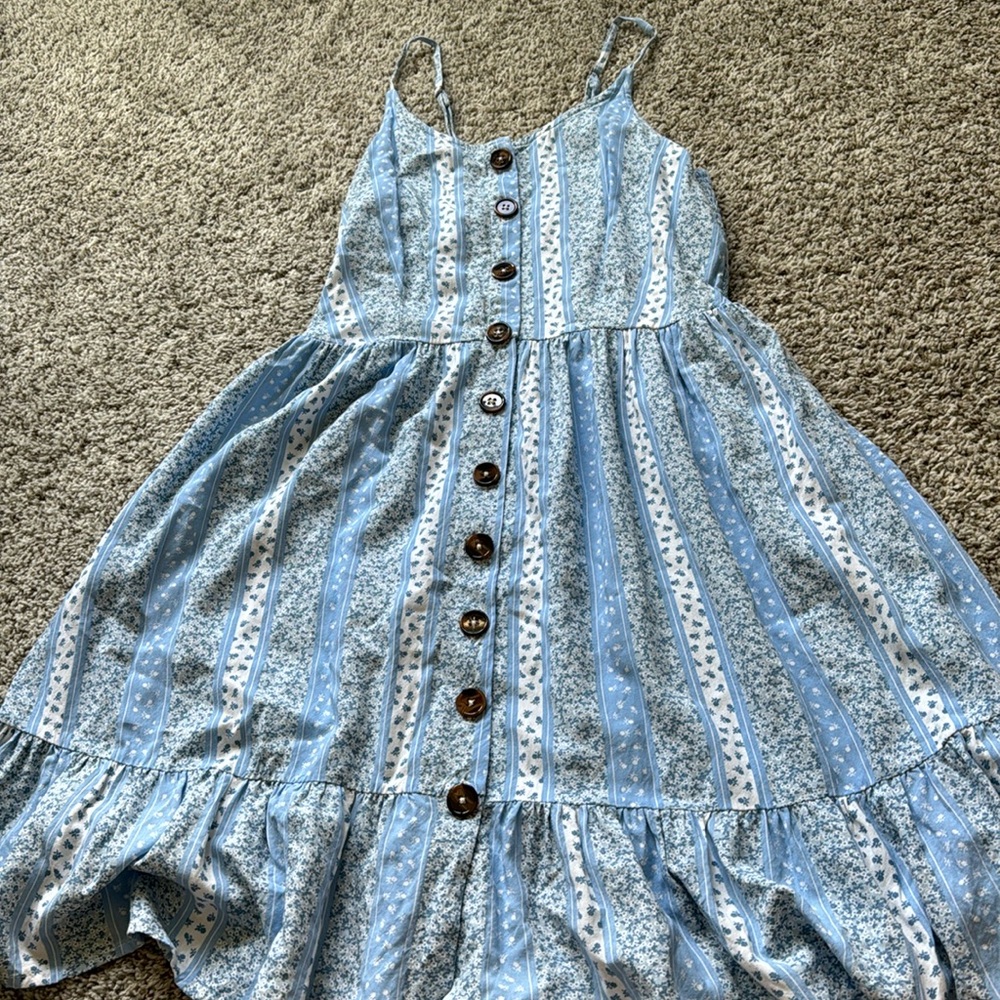 Blue floral summer dress